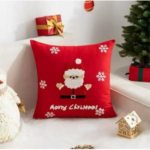 Genérico - Pack De 4 Fundas De Cojín De Navidad De 45X45 Cm Con Bordado J15
