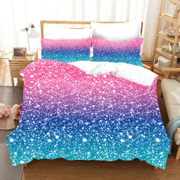 Gradient Color Water Bubble Quilt Duvet Cover Set Bedclothes Bedding3-Piece Bedding Set