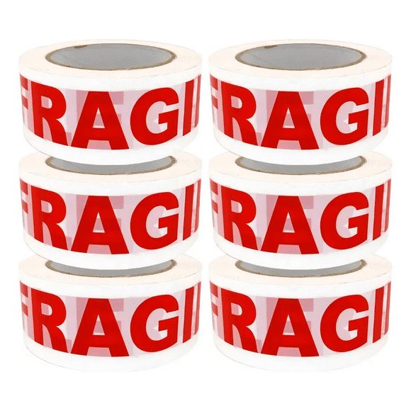 Cinta Embalaje Frágil 48mm x 40m Pack x6 Unidades Adhesiva