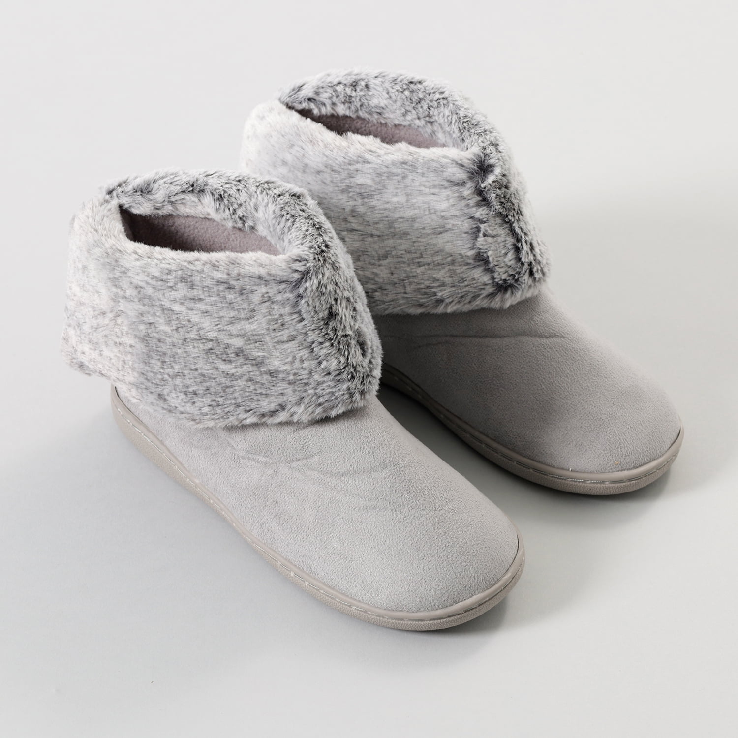 Pantufla Botin Gamuza Peludo Mujer Flores 33304-11