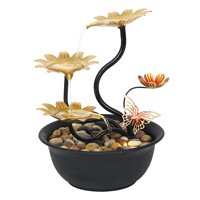 Bothyi - Fuente De Agua De Mesa Adorno De Cascada Luces Led Sala De Estar Usb