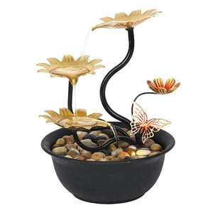 Bothyi - Fuente De Agua De Mesa Adorno De Cascada Luces Led Sala De Estar Usb