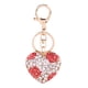 thumbnail image 1 of Llavero romántico con forma de corazón y rosa de cristal, ideal como regalo para bolso o cartera (rojo), 1 of 5
