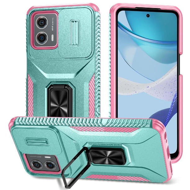 Funda Armada para Motorola Moto G 2023 4G con Tapa Deslizante y Soporte Magnético Giratorio Verde