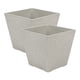 thumbnail image 1 of Set 2 Macetero Plastico Bajo Premium Base Cuadrada Conica L beige, 1 of 7