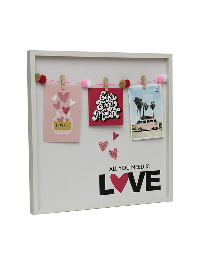 Vgo - Marco C/ Frases Y Pinza Blanco 40X40 Cm