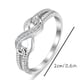 thumbnail image 2 of 1pc Infinity Symbol Ring - Elegant Platinum Rhinestone Design for Women, 2 of 4