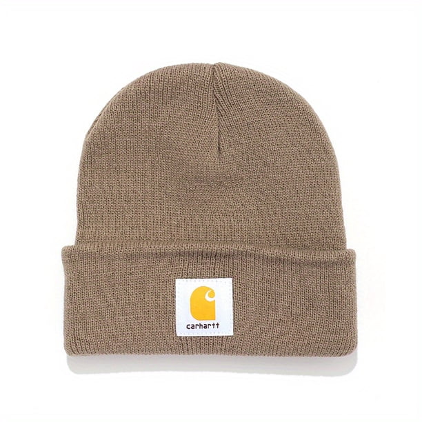 Classic Label Patch Beanie Unisex Candy Color Knit Hat Elastic Lightweight Couple Skull Cap For Women & Men