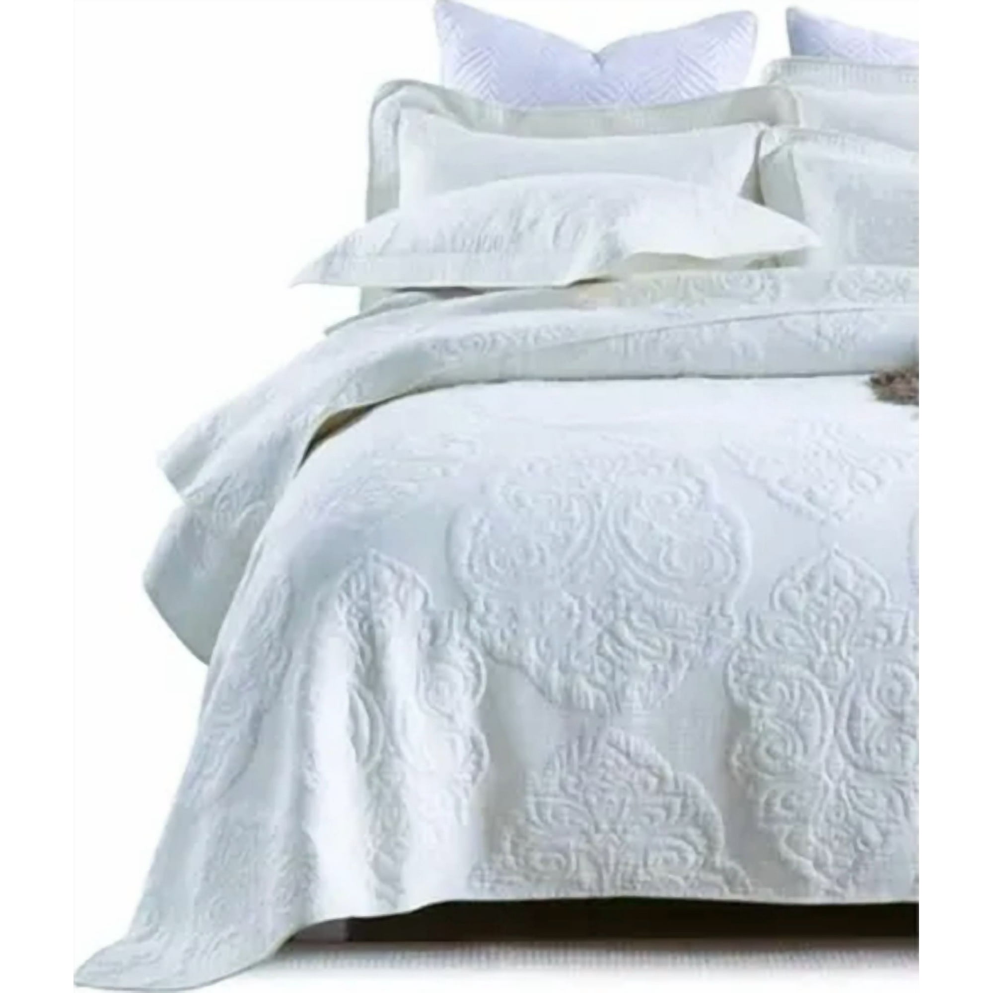 Genérico - Cubrecama Bordado Algodón 2 Plazas Gama Alta