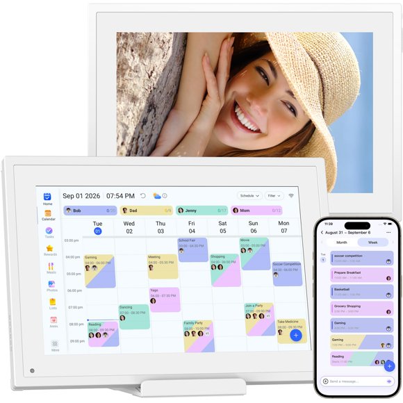 Calendario Nethgrow 25 cm Pantalla Táctil con Sincronización Wi‑Fi y App