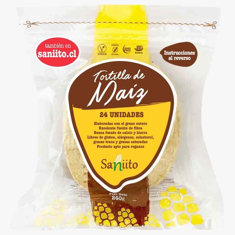Mini Tortilla De Maíz Sin Glúten 1 Un 240 g Saniito