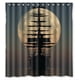 thumbnail image 1 of Cortina de ducha de baño con diseño de barco pirata y luna, con ganchos, tamaño 66 x 72 pulgadas, 1 of 3