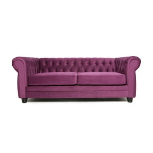 Barra Design - Sofá Chesterfield 3C Felpa Morado