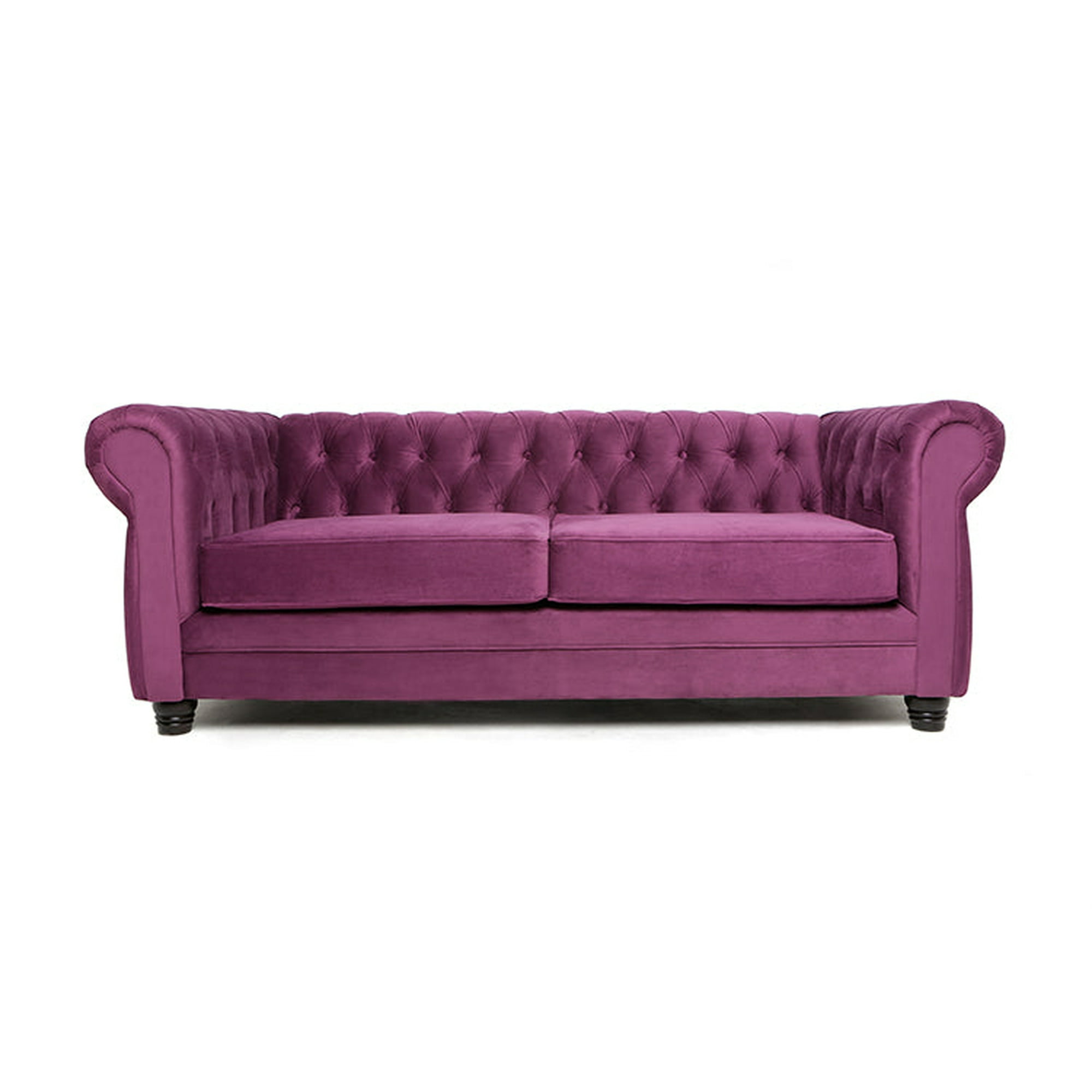 Barra Design - Sofá Chesterfield 3c Felpa Morado