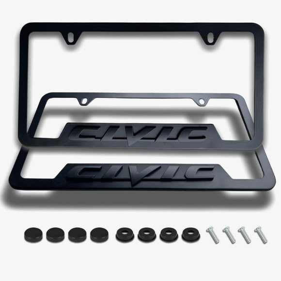 Marco de placa de matrícula HUIANTS 30 × 15 cm de aleación de aluminio - Pack de 2
