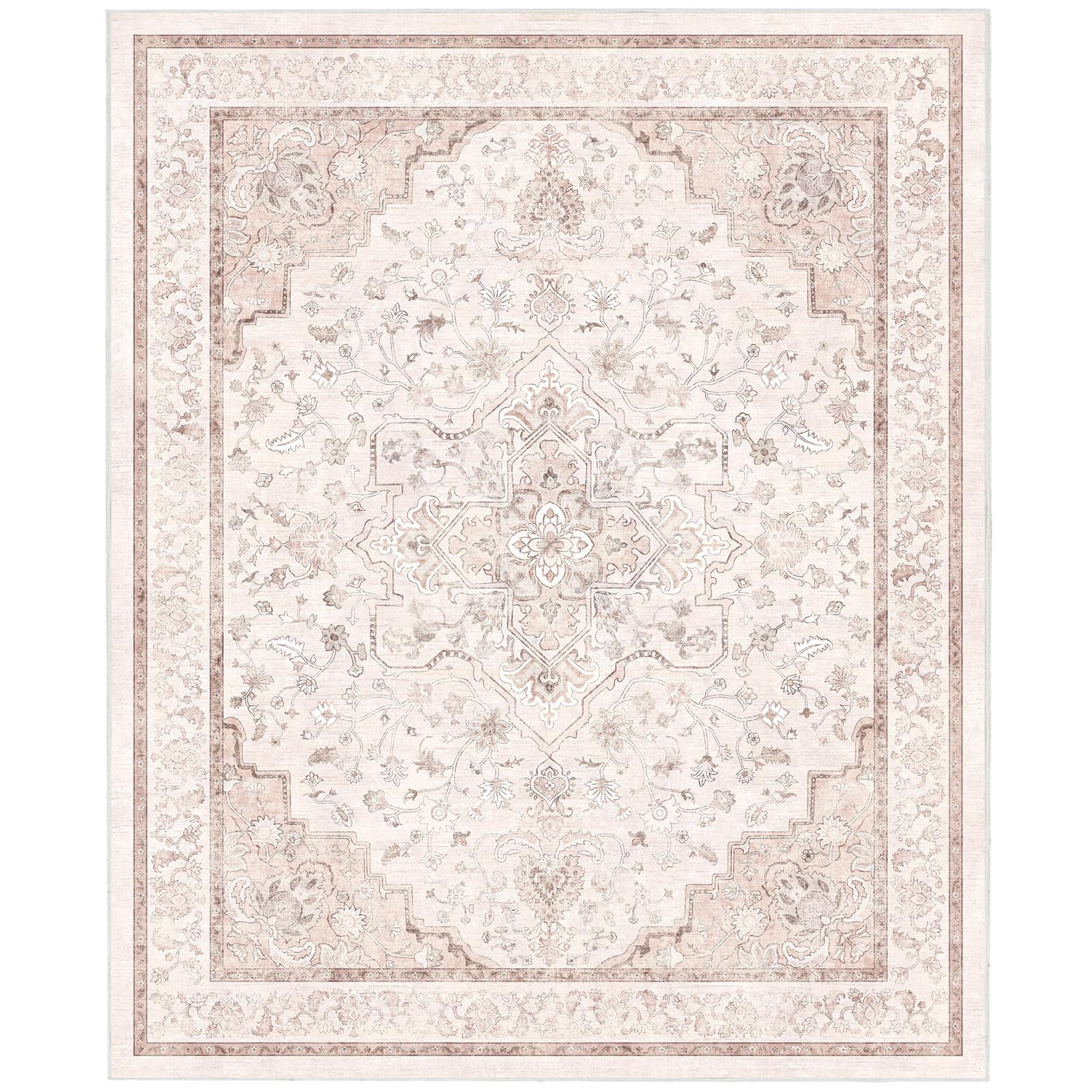Marsail Alfombra Vintage Floral Lavable A Máquina 152x213 Cm