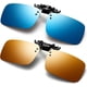 thumbnail image 1 of Gafas de sol polarizadas abatibles con clip, antirreflejo, con lentes de espejo UV 400, aptas para gafas graduadas, para pescar y conducir (azul y naranja), 1 of 6