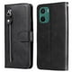 thumbnail image 1 of Funda con Cremallera para Motorola Moto E15, Carcasa Cartera de Cuero PU con Soporte y Tarjetero, 1 of 5