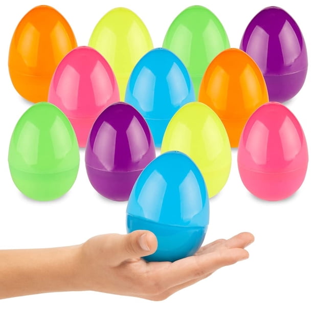 Huevos de Pascua de plástico Prextex de 3.5 pulgadas sin relleno, 36 unidades para niños