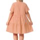 thumbnail image 5 of Vestido de cuadros de verano casual midi con cuello redondo y mangas cortas de talla grande para mujer de Agnes Orinda, 1X Naranja, 5 of 8