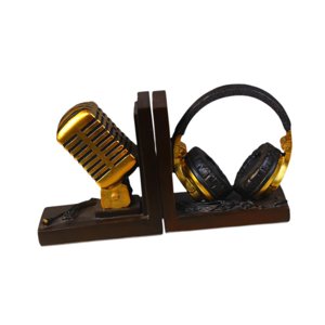 Bothyi - Sujetalibros De Mesa Con Forma Única De Auriculares Con Micrófono Para Escritorio, Mesa De Café