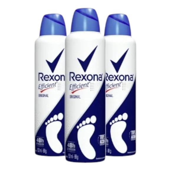 Pack Talco Para Pies Rexona Efficient Original X3 Uni