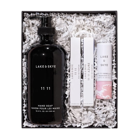 Set de regalo Perfume Lake & Skye 11 11 con aceite aromático y jabón