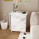 thumbnail image 3 of 4-in-1 Folding Sewing Table with Lockable Wheels – Multi-Functional Craft Station, End Table, Computer Desk & Kitchen Storage with Shelves, White Rolling Sewing Machine Table for Apartments, 3 of 3