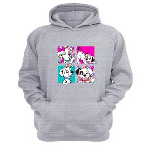 Genérico - Polerón Canguro 101 Perritos Manchas Gris Claro Talla Xl Unisex