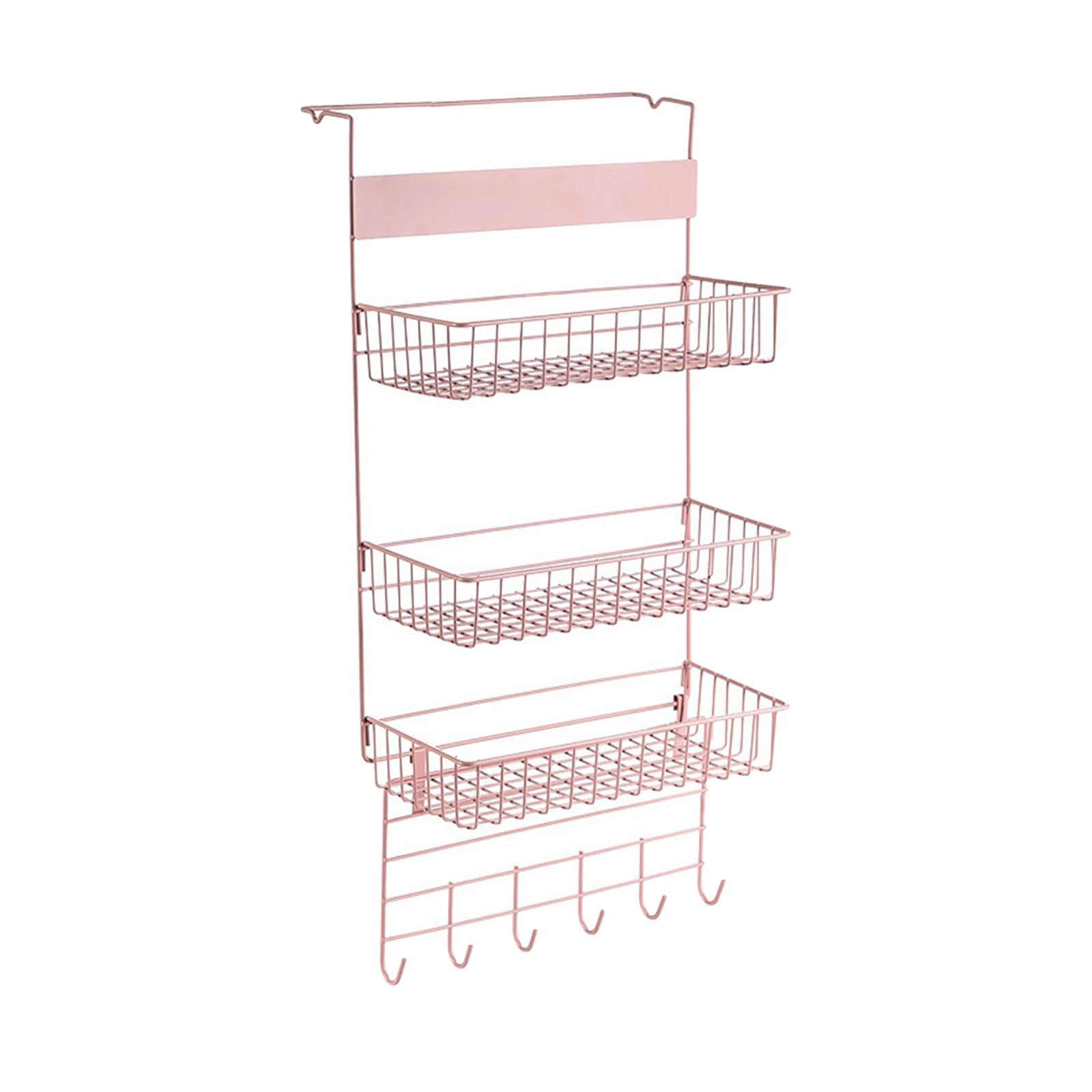 Bothyi - Organizador De Despensa Sobre La Puerta, Estante De Almacenamiento Para Lavandería, Gabinete, Cocina, Color Rosa