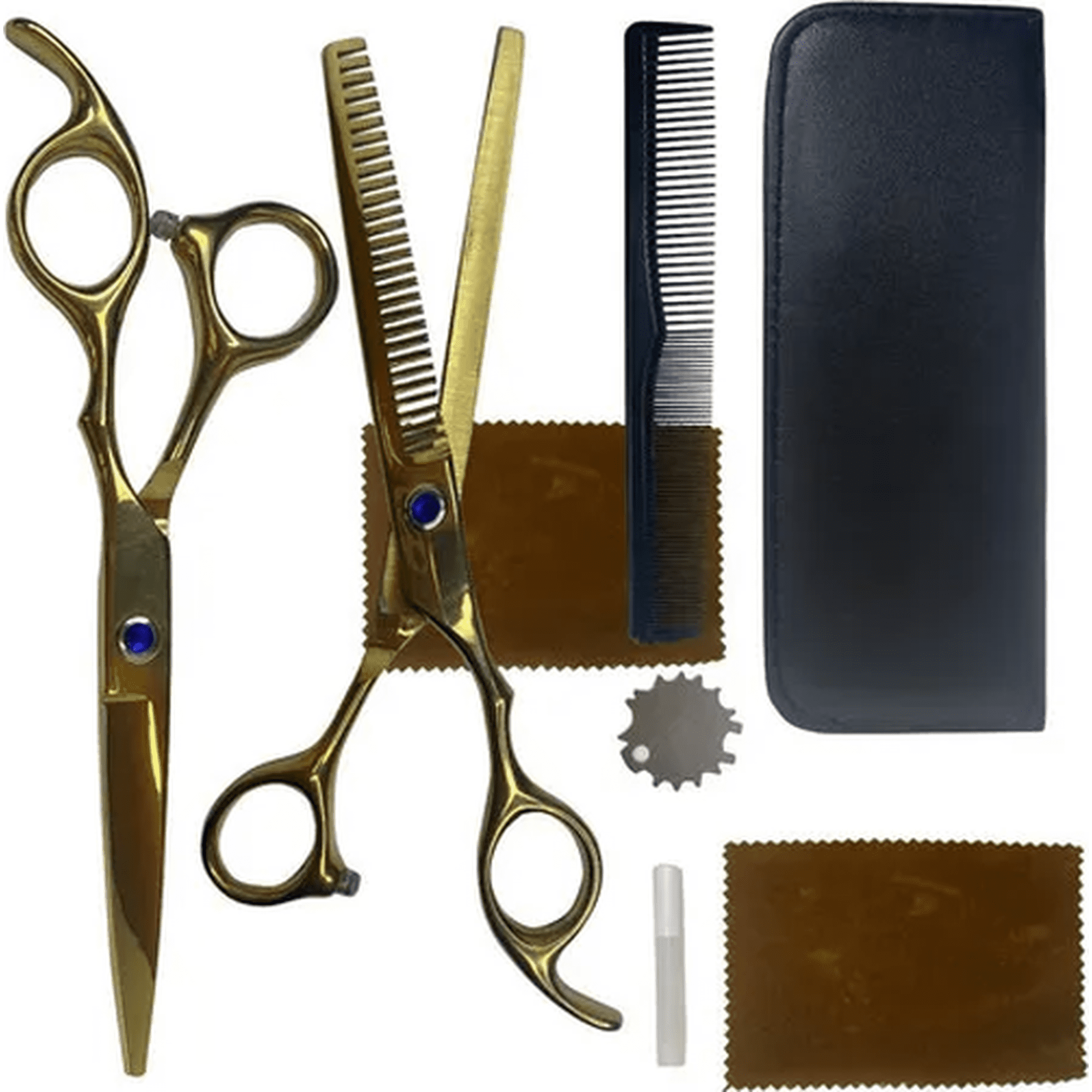 Genérico - Set 2 Tijeras Esculpir + Corta Pelo Color Negro