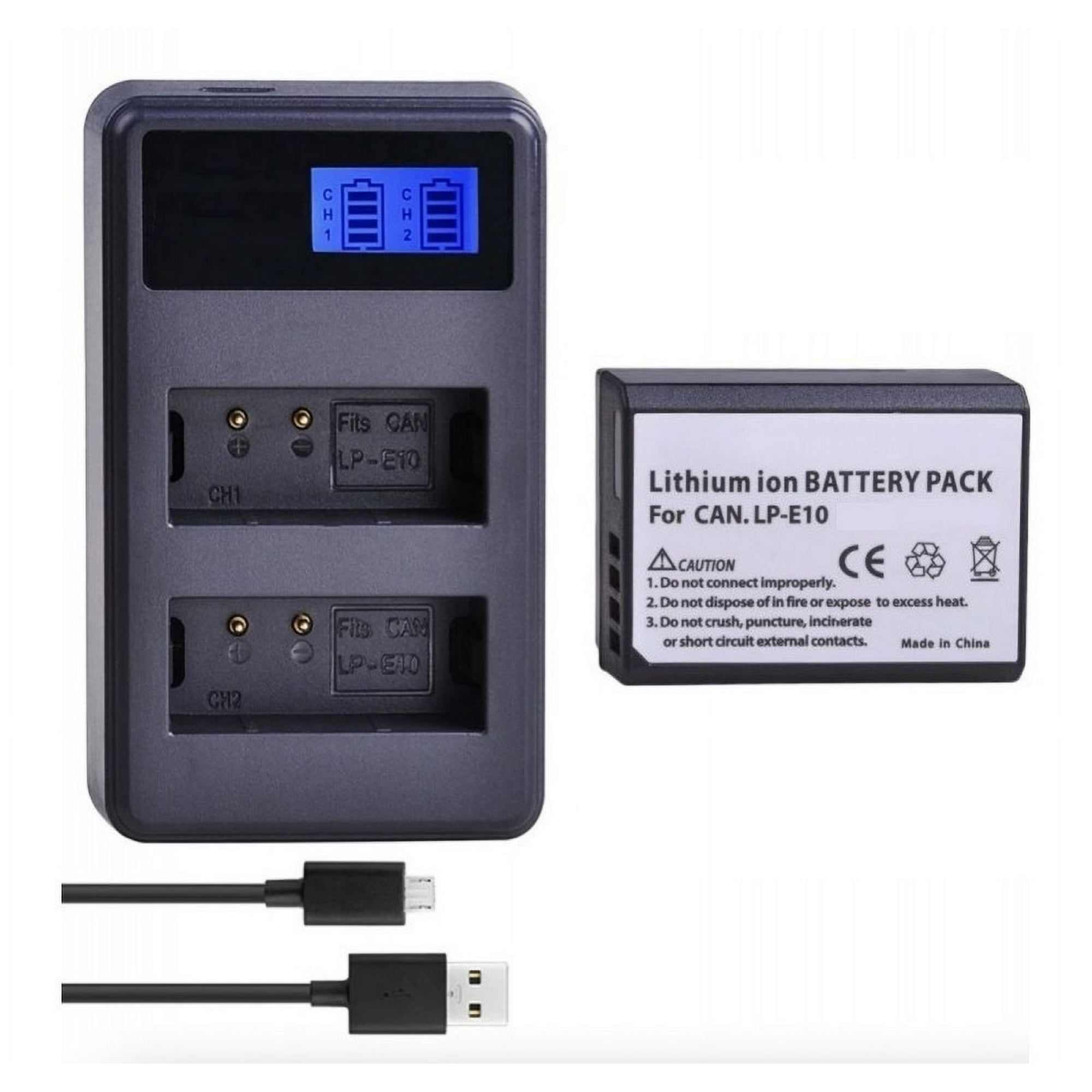 Genérico - Lp-e10 Batería + Cargador Doble Alternativa Canon T3 T5 T6 T7 T100