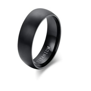 Impormapu - Anillo Titanio Anillos Juveniles Talla 6 Black Space Acero Quirurgico Acero Inoxidable Matte Opaco Curvo Chile Negro