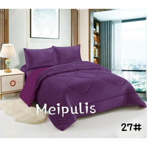 Aladdins Shop - Cobertor De Invierno De Plush Y Chiporro 2 Plazas Color Violeta