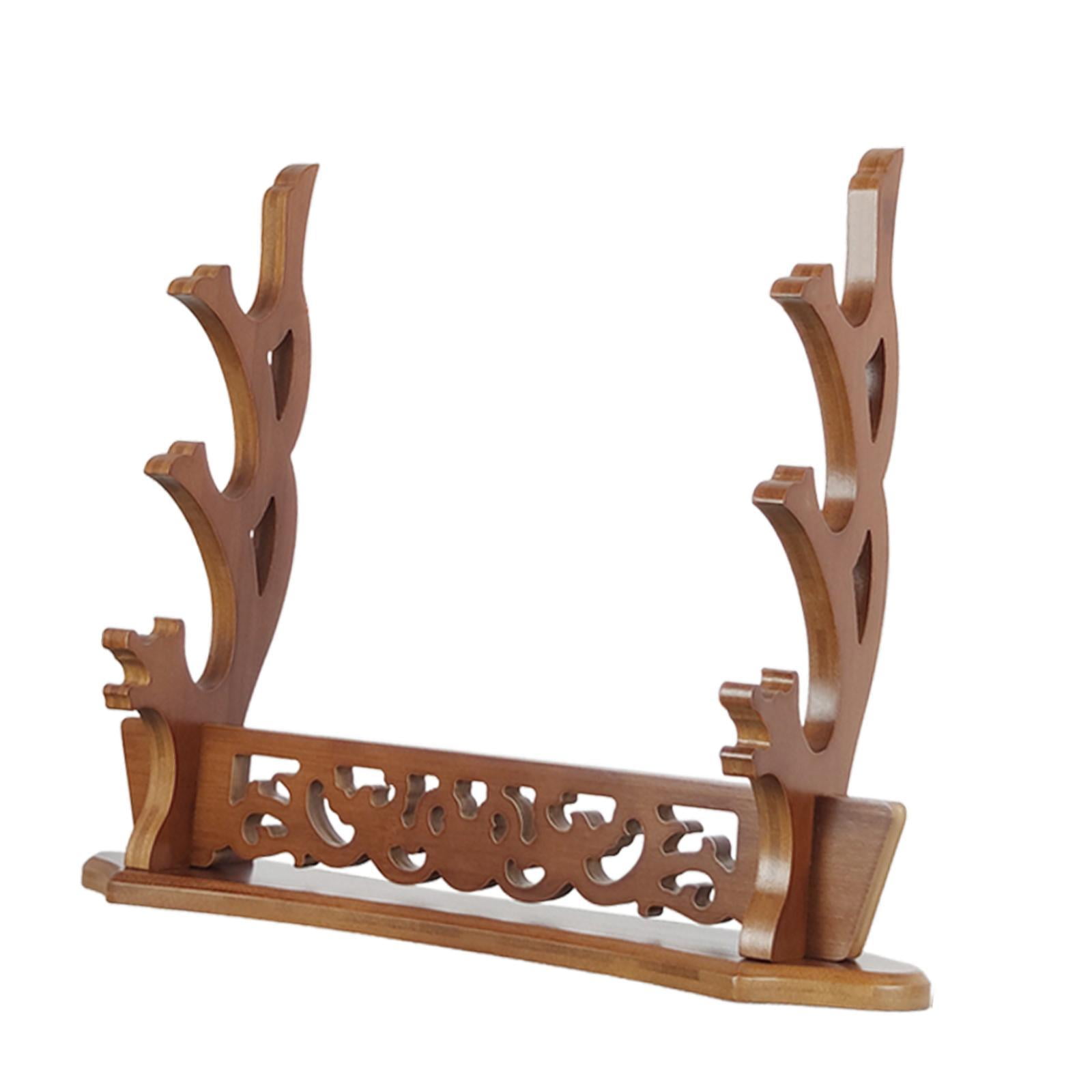 Bothyi - Soporte De Madera Maciza Para Espadas De Artes Marciales, Soporte De Exhibición De Espadas De 3 Capas