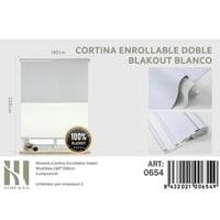 Mundo Shopping - Cortina Enrrollable Doble Blackout Jaspeado Blanco 180X200Cm