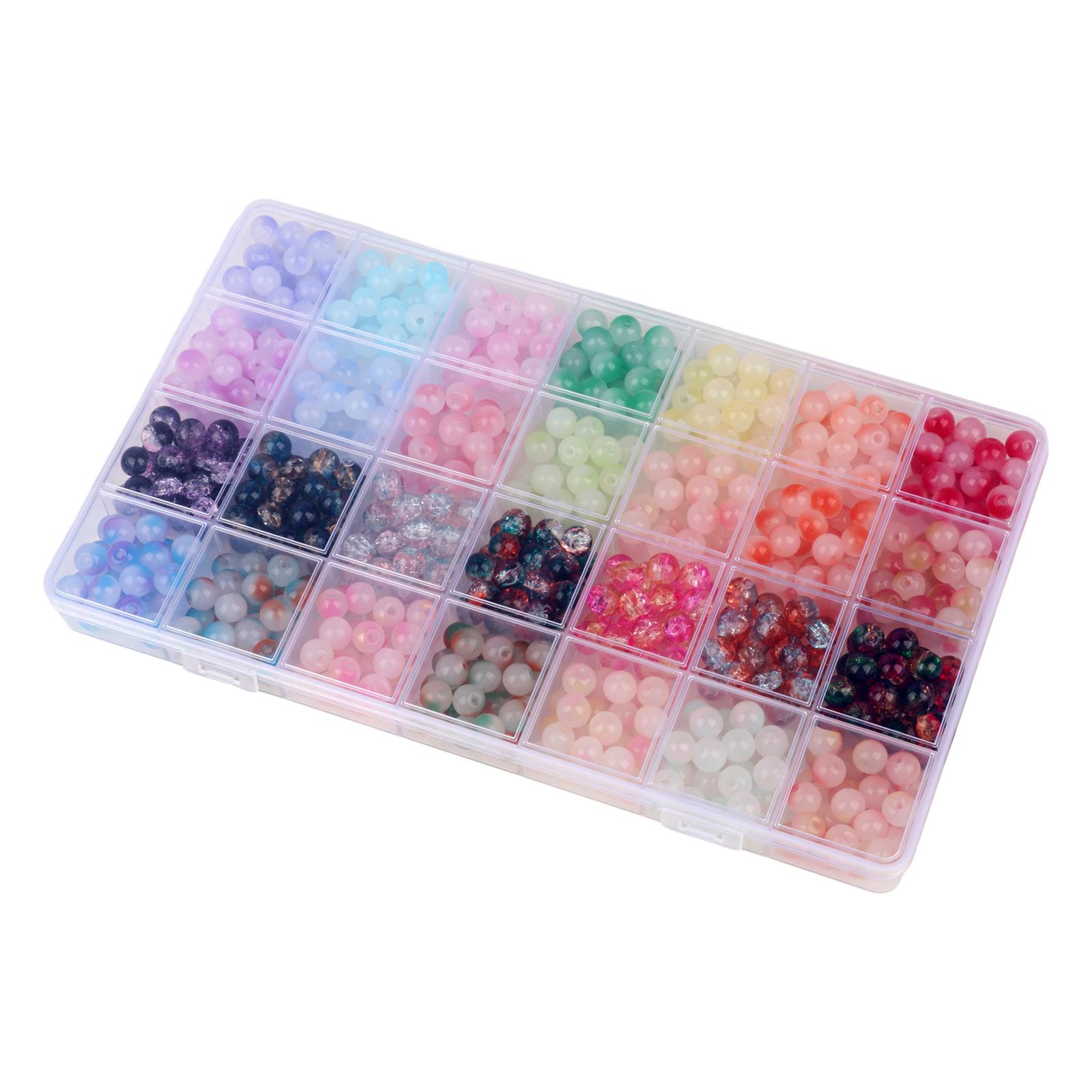 Magideal - Cuentas De Vidrio De 8 Mm Para Hacer Joyas, Cuentas Sueltas, Collares, Accesorios De Joyería, Suministros De Arte Multiusos, Cuentas De Joyería De Mod Degradado De Color