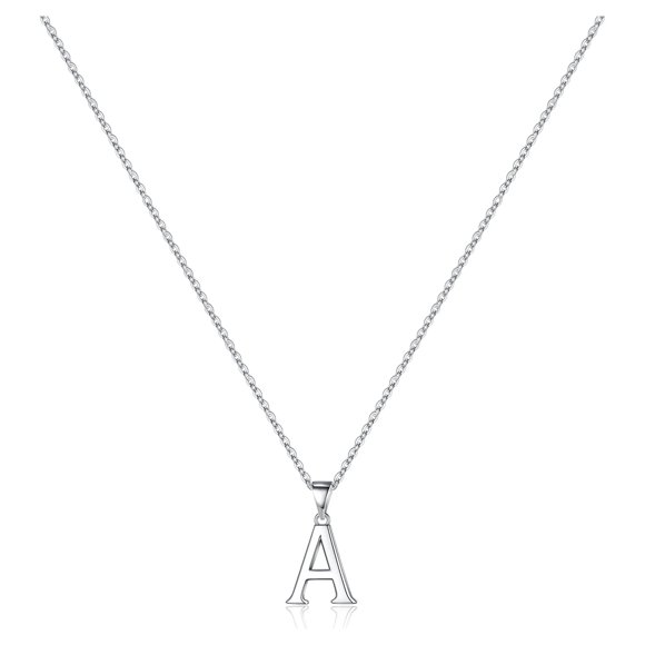 Collar S925 Sterling Silver Inicial Personalizada Plata