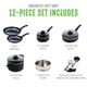 thumbnail image 2 of Juego de Utensilios de Cocina GreenLife 12 Piezas Negro Antiadherente, 2 of 5