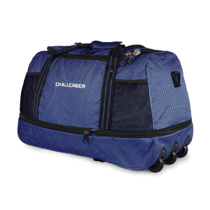 Bolso Tipo Mochila Con Ruedas + Candado Challenger Azul