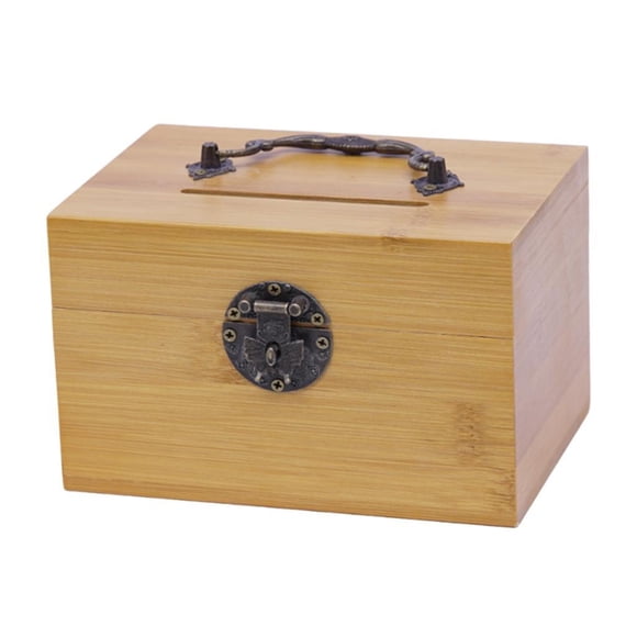 Hucha De Madera Hecha A Mano Con Caja De Recuerdo De Cerradura Para Collar De Mujer Y Niño