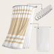 thumbnail image 1 of Cortina De Baño Tela + Forro + 12 Ganchos Premium 180 X 180 Cm Beige Raya Juego Larga Az, 1 of 10
