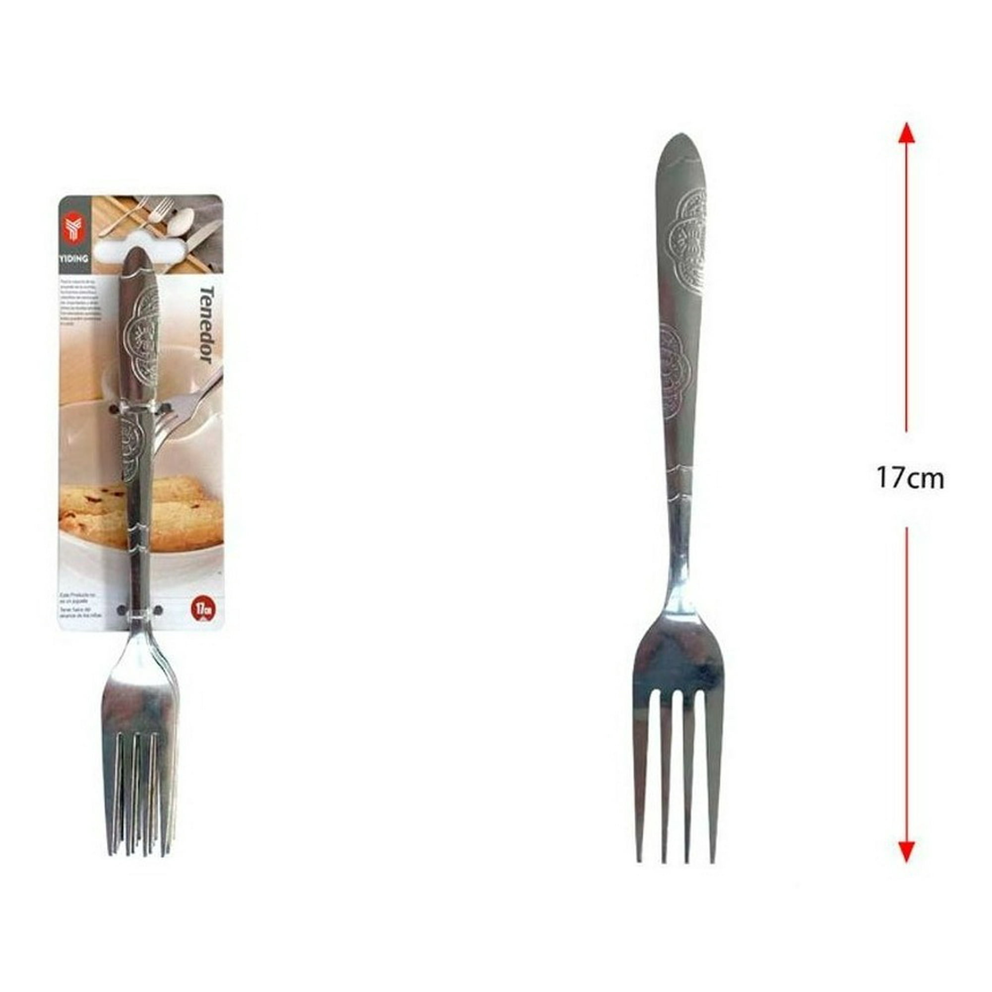 Genérico - Tenedor 100% Acero Inoxidable, 17 Centímetros.