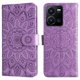 thumbnail image 5 of Funda tipo cartera FOXDOCK para Vivo Y35 4G , diseño girasol en relieve, cuero PU, cierre magnético, soporte y tarjetero, 5 of 5