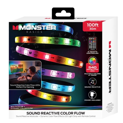 Tira De Luces Led Monster Sound Reactive De 30 M Rgb Con Control Remoto