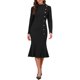 thumbnail image 1 of INSPIRE CHIC Vestido de Cola de Sirena para Mujeres Cuello Alto Manga Larga Botón Decorativo Trabajo de Negocios Elegante Vestido Ajustado Midi M Negro, 1 of 6