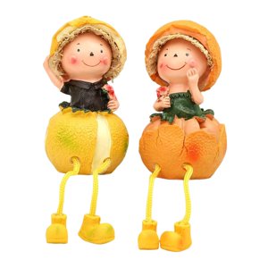 Bothyi - 2 Uds. Escultura De Muñeca De Pie Colgante Encantadora Estatua De Resina Figurita Para Muñeca Orabge De Boda