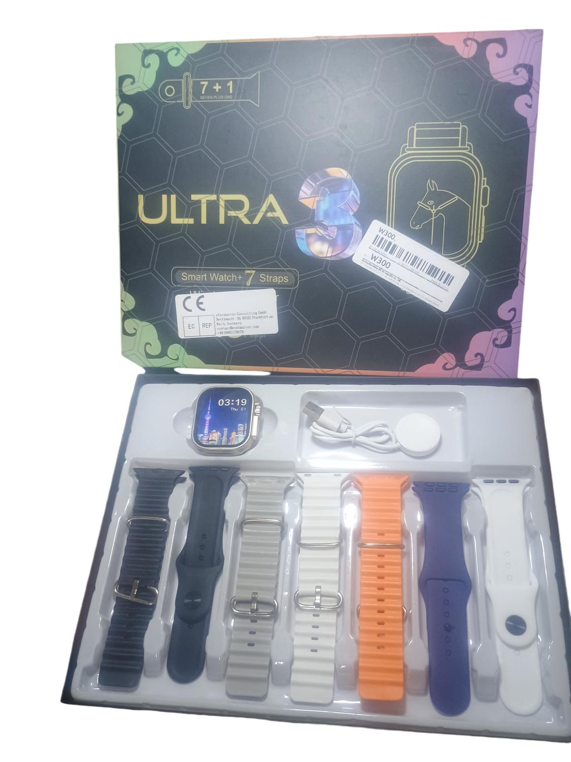 Fitpro - Reloj Smartwatch Inteligente 3 Ultra Negro - 7 Correas Negro