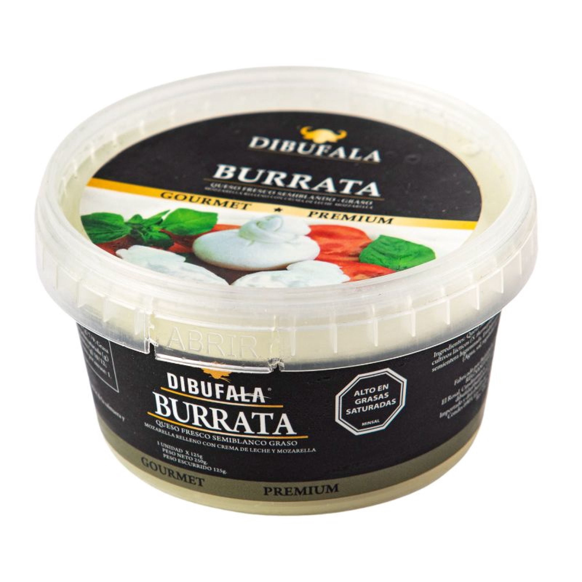Queso Mozzarella Fresco Burrata 125 g Dibufala