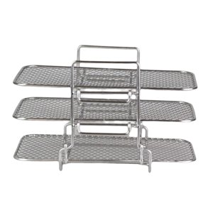 Magideal - Estante Para Freidora De Material Acero Inoxidable Soporte De 3 Niveles Estante Para Parrilla Fácil De Limpiar Estante Para Deshidratador De Alimentos